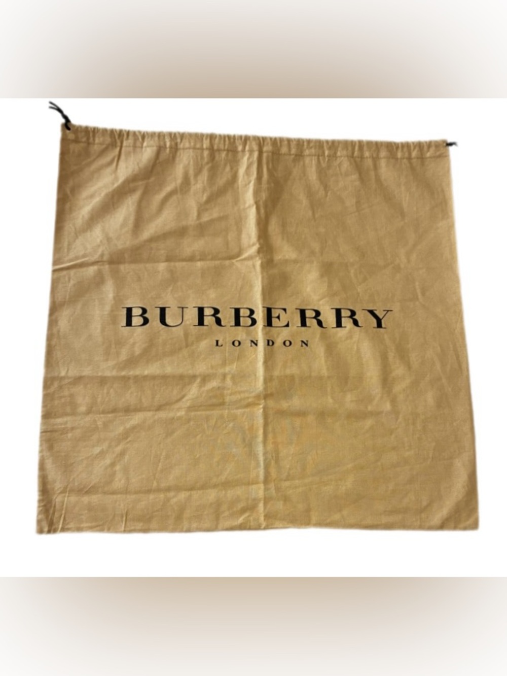 Burberry London EUC  Authentic Tan Bedding Dust Bag  with Logo @17” x17”
